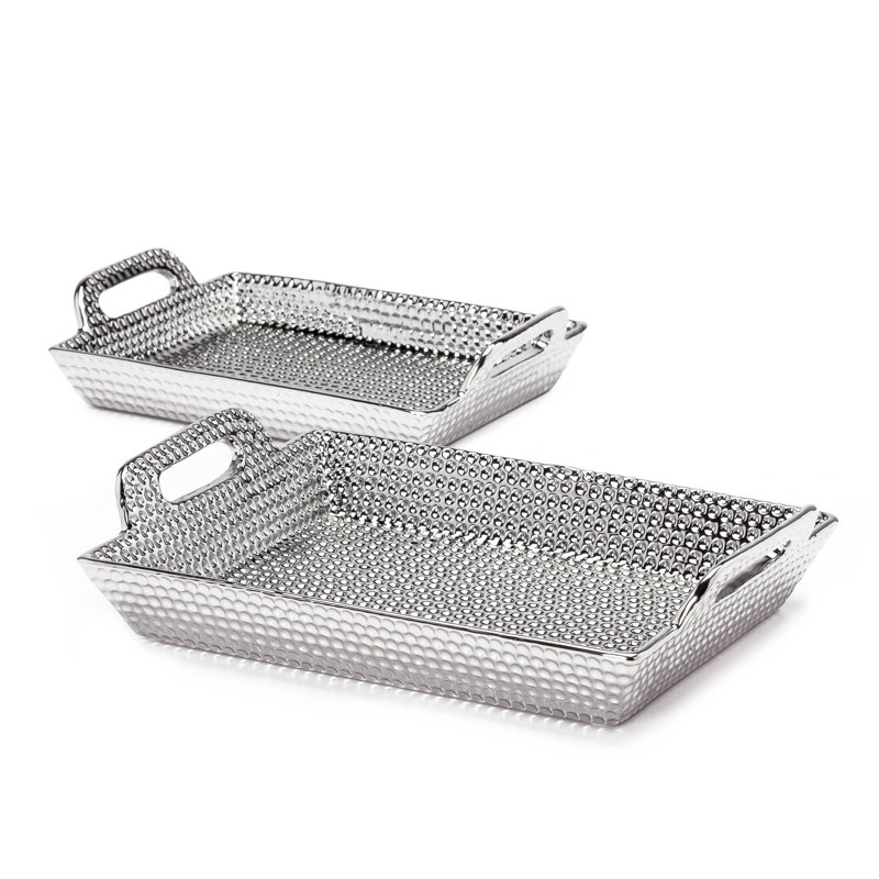 white ceramic tray with handles