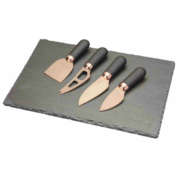 David Shaw Silverware Brooklyn 4 Piece Cheese Knife Set With Black Handle Wayfair