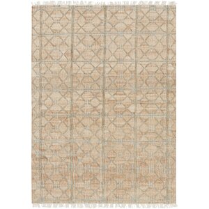 Garvin Geometric Hand-Woven Beige Area Rug