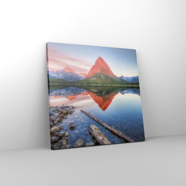 Union Rustic Lake Mountains Reflection - Wrapped Canvas Photograph ...