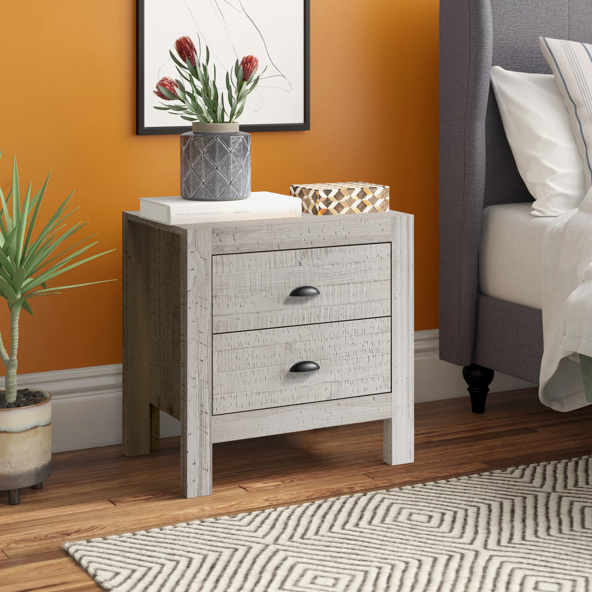 Bobbi 2 Drawer Solid Wood Nightstand Reviews Joss Main