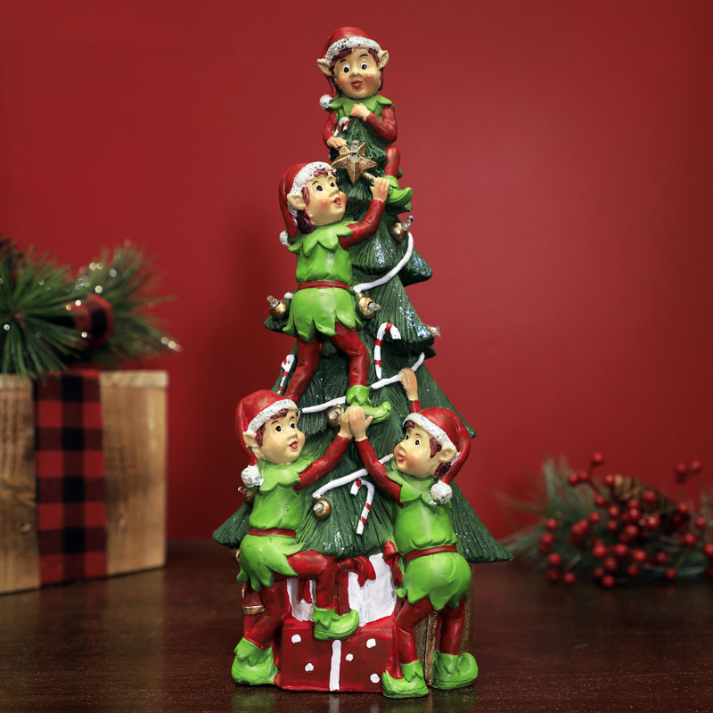 The Holiday Aisle Corporation Christmas Tree And Stacked Elves