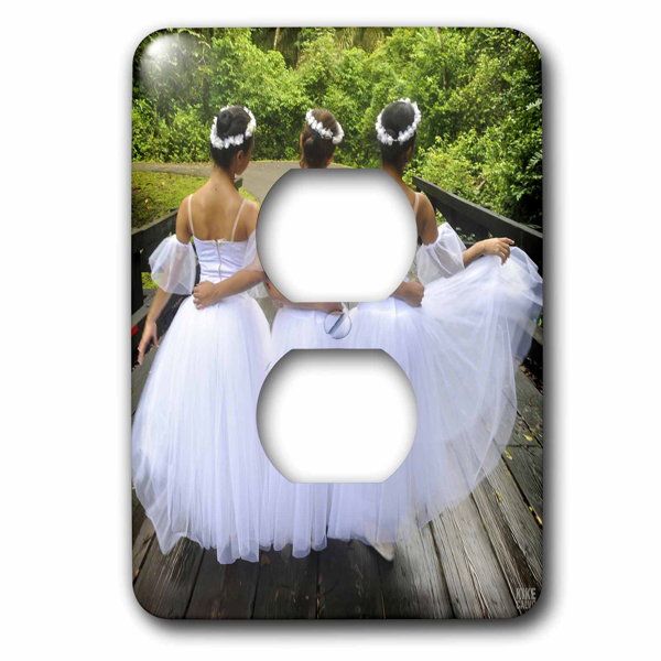 3drose Three Ballerinas Portray A Romantic Walk On Soberanias National Park Jungle 1 Gang Duplex Outlet Wall Plate Wayfair