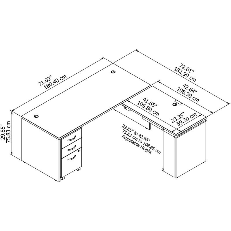 Bush Business Furniture Series C Sit To Stand L Shaped Standing