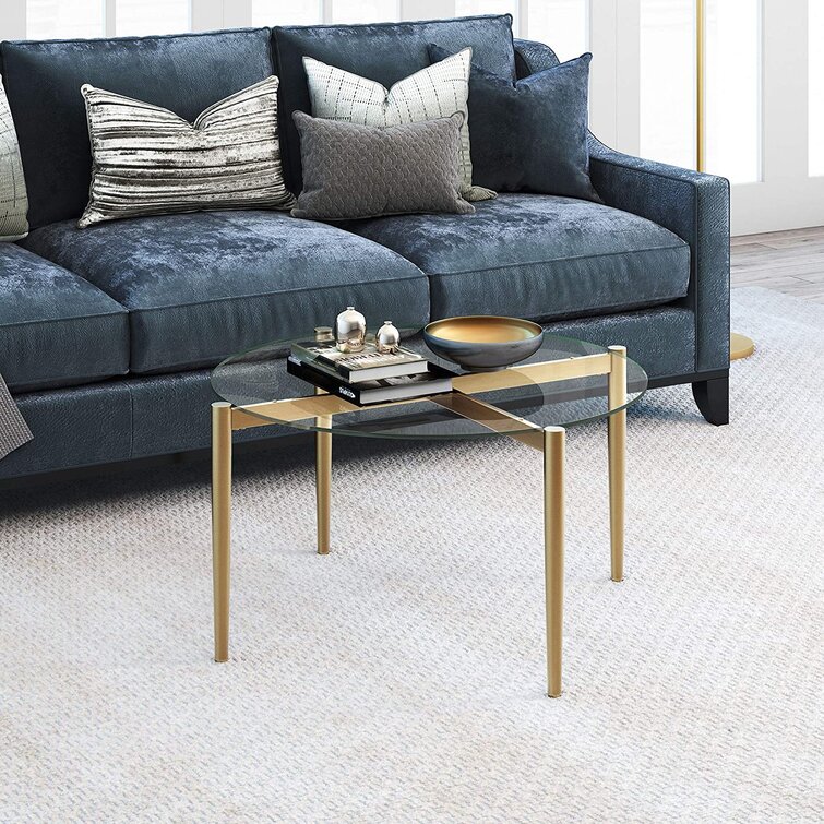 Gold One Size Henn&Hart Coffee Table 