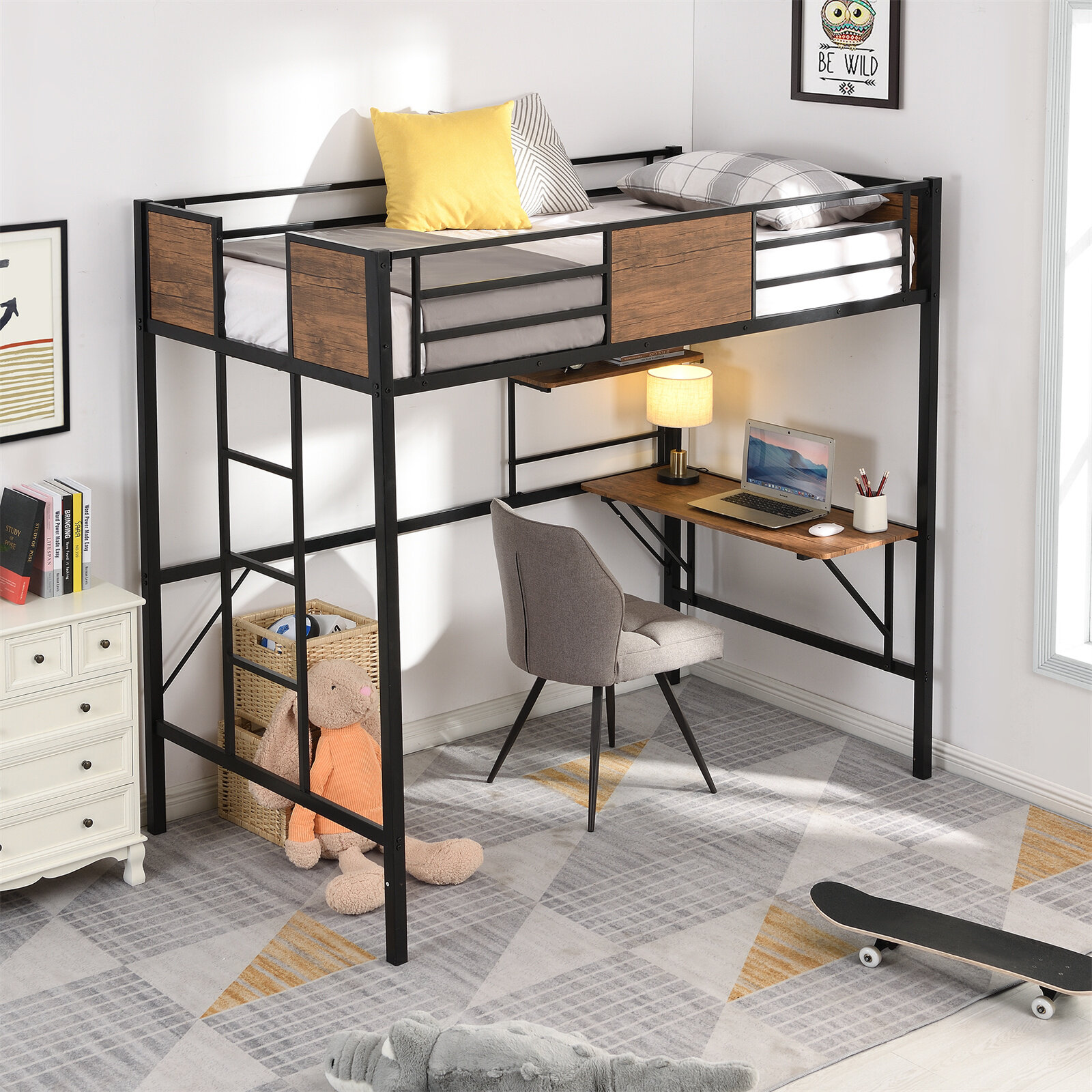 Mason & Marbles Rooney Twin Platforms Loft Bed with Built-in-Desk by ...