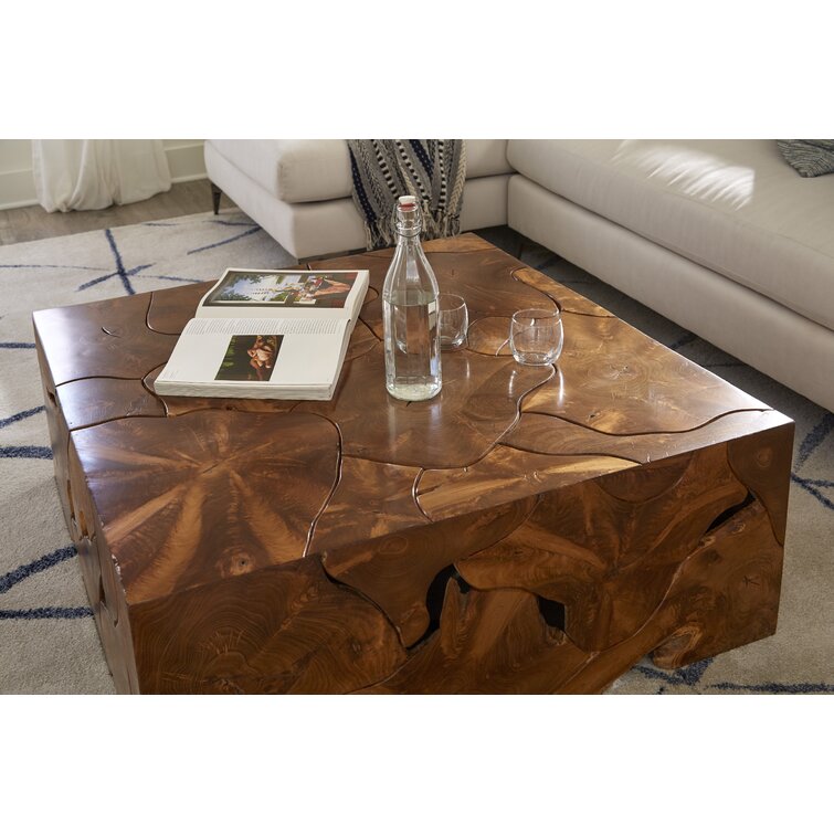 phillips collection teak slice coffee table