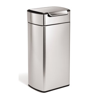 No Touch Trash Can Wayfair 8 Gallon Rectangular Touch Bar Trash Can Brushed Stainless Steel