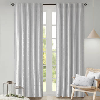 Rosdorf Park Corley Chenille Chevron Semi Sheer Rod Pocket Curtain