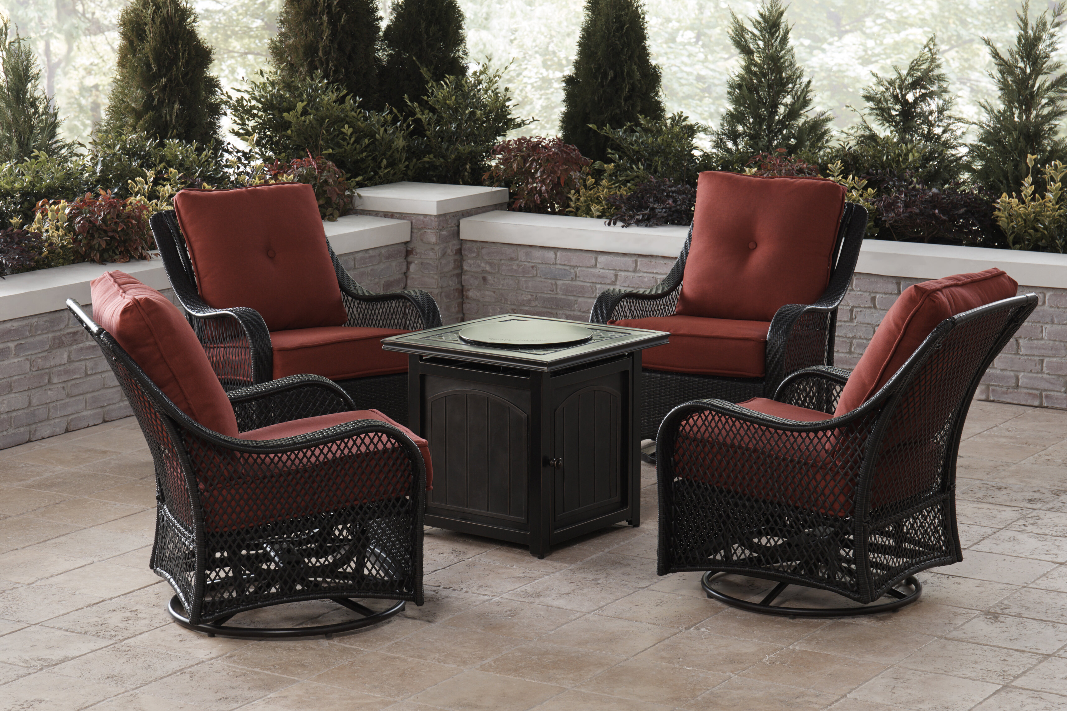 Alcott Hill Innsbrook 5 Piece Fire Pit Chat Set In Autumn Berry