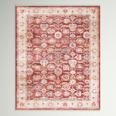 Croasmun Power Loom Red/Gray Area Rug