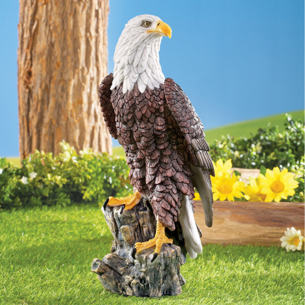Highly Detailed Golden Eagle Life like Garden Ornament Decor Indoor Outdoor