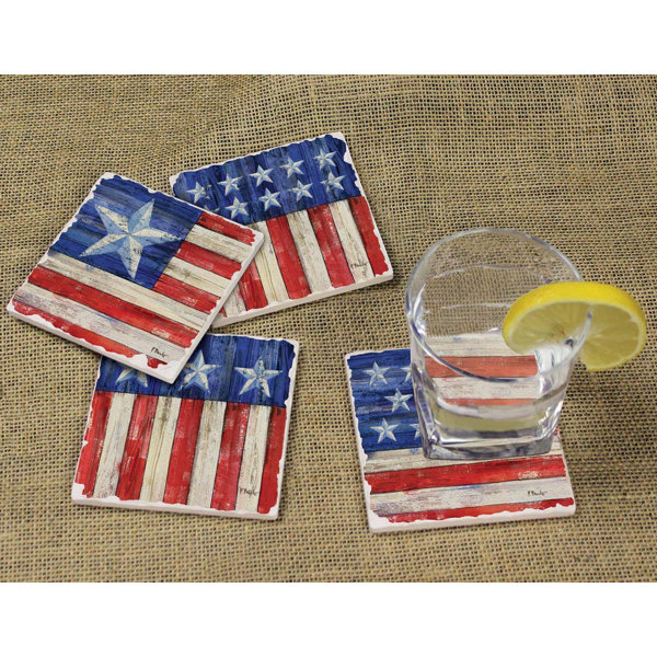 American Flag II Thirstystone Drink Coaster Set