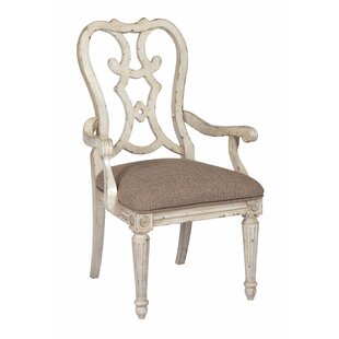 Ismael Queen Anne Back Arm Chair In White By Ophelia & Co.