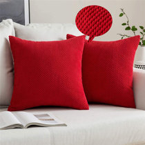 solid red throw pillows