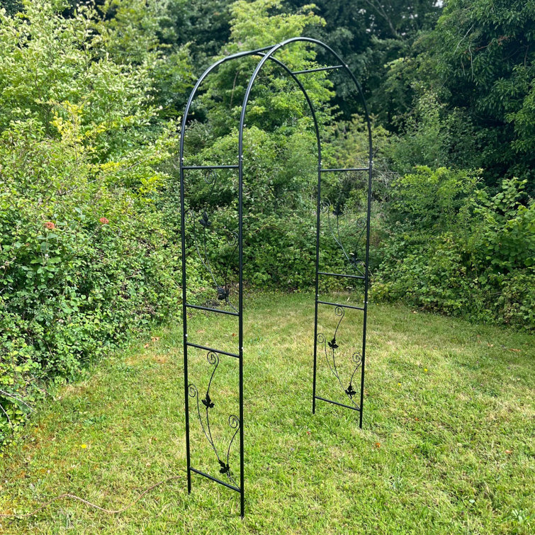 Rosalind Wheeler Metal Weatherbury Leaf Scroll Arch Garden Arch ...