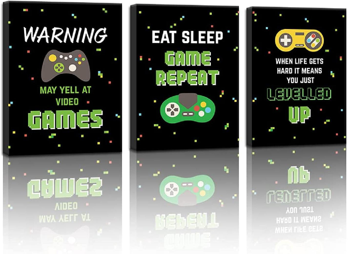Trinx Video Game Wall Art Prints Funny Quotes Painting Set Of 3 Pieces 11 8x15 6inch Canvas Gamer Poster With Framed Ready To Hang For Boys Bedroom Game Room Gamer Decor 3 Piece Unframed Trinx Video Game Wall Art Prints Funny Quotes Painting Set Of 3 Pieces 11 8x15 6inch Canvas Gamer Poster With Framed Ready To Hang For Boys Bedroom Game Room Gamer Decor 3 Piece Unframed