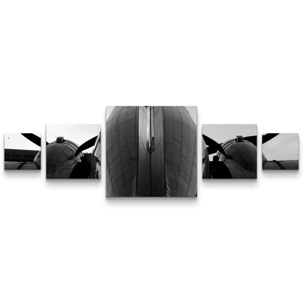 East Urban Home 5-tlg. Leinwandbilder-Set Antikes Flugzeug ...