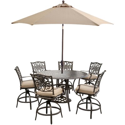 Carleton 7 Piece Metal Bar Set With Cushions Fleur De Lis Living