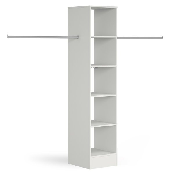 tall white shelving unit