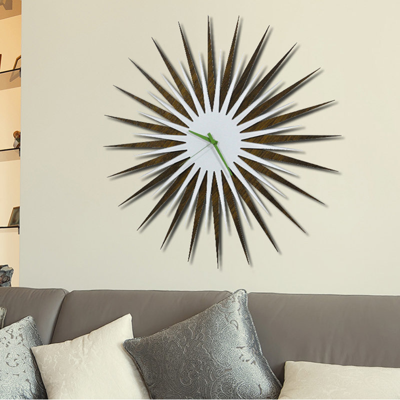 Langley Street Oversized Atomic Wall Clock Reviews Wayfair Langley Street Oversized Atomic Wall