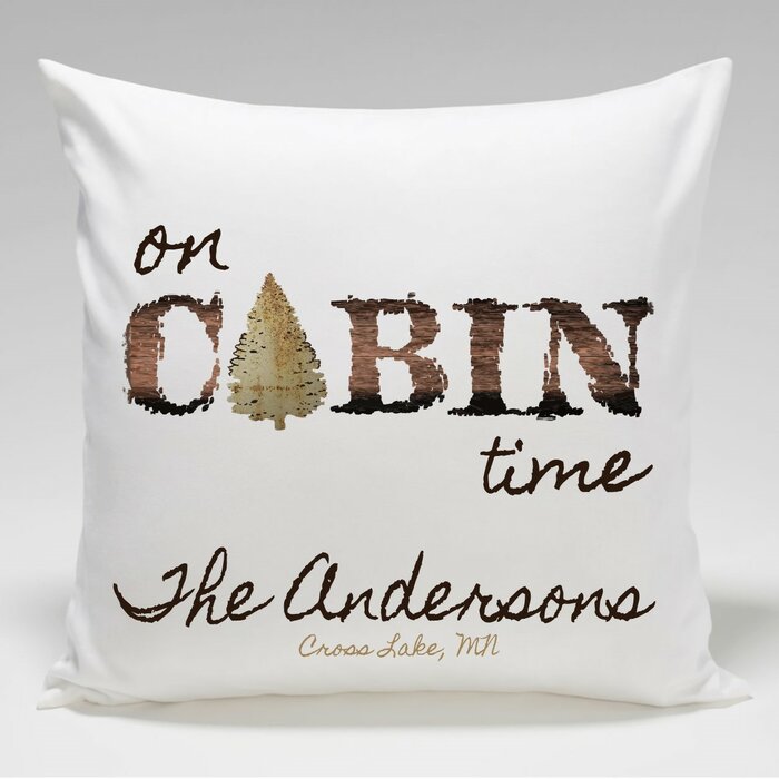 Jds Personalized Gifts Personalized Cabin Time Throw Pillow