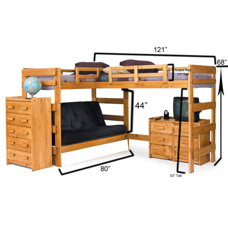 Chelsea Home Twin Over Full LShaped Bunk Bed & Reviews Wayfair