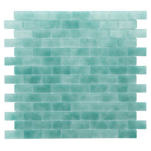 Aqua Backsplash Tile Wayfair Quartz 0 75 X 1 63 Gl Mosaic Tile In Aqua Green