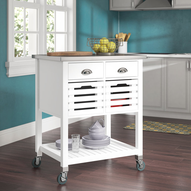 Red Barrel Studio Fulton Kitchen Cart With Stainless Steel Top Reviews Wayfair