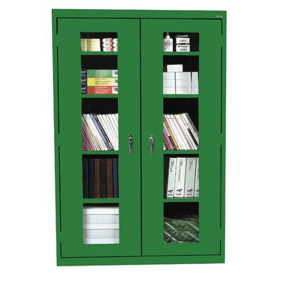 Clear View 2 Door Storage Cabinet Sandusky Cabinets Color Green
