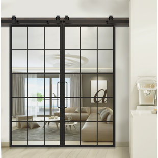 Barn Doors You Ll Love Wayfair Mountain Gl Barn Door With Installation Hardware Kit