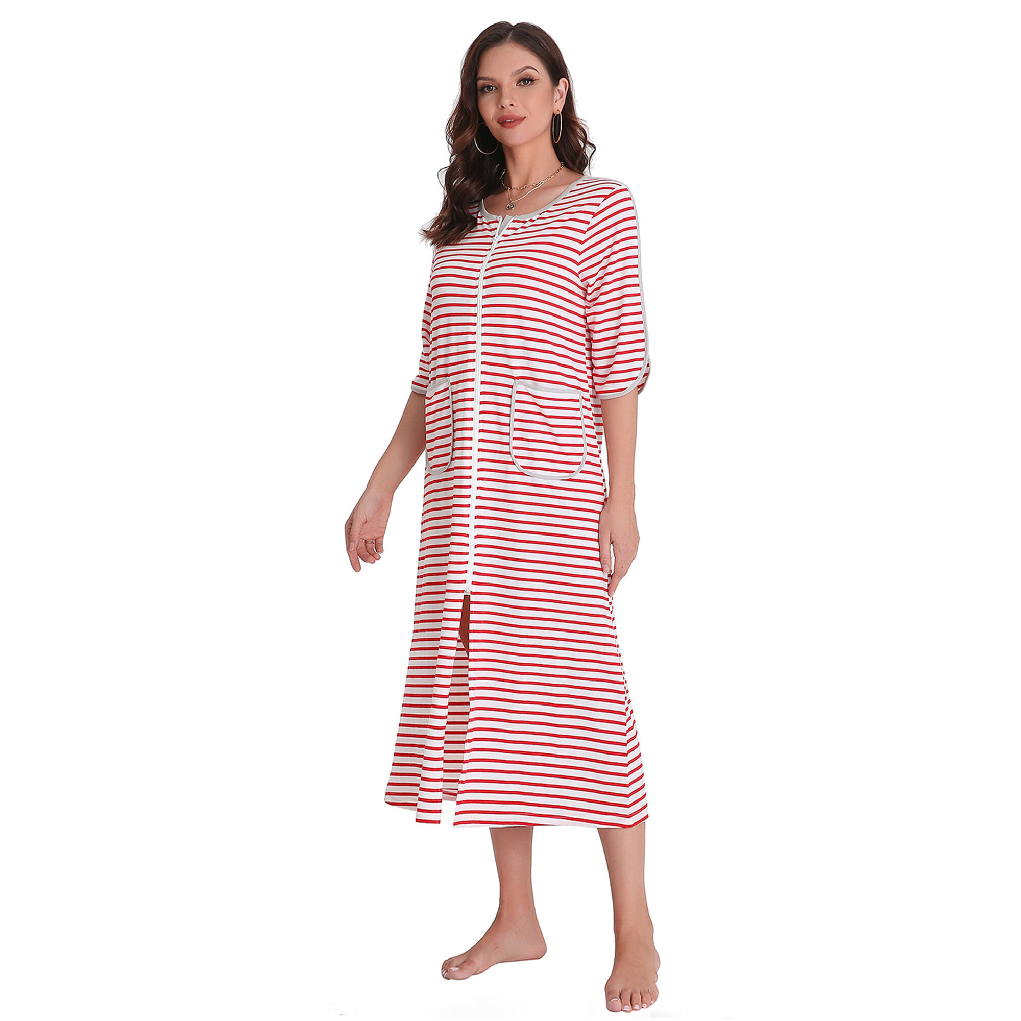 Women's Plush Soft Warm Nightgown Fleece Housecoat Duster 