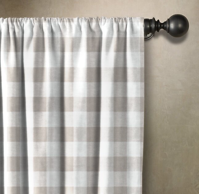 Burren Plaid and Check Single Curtain Panel