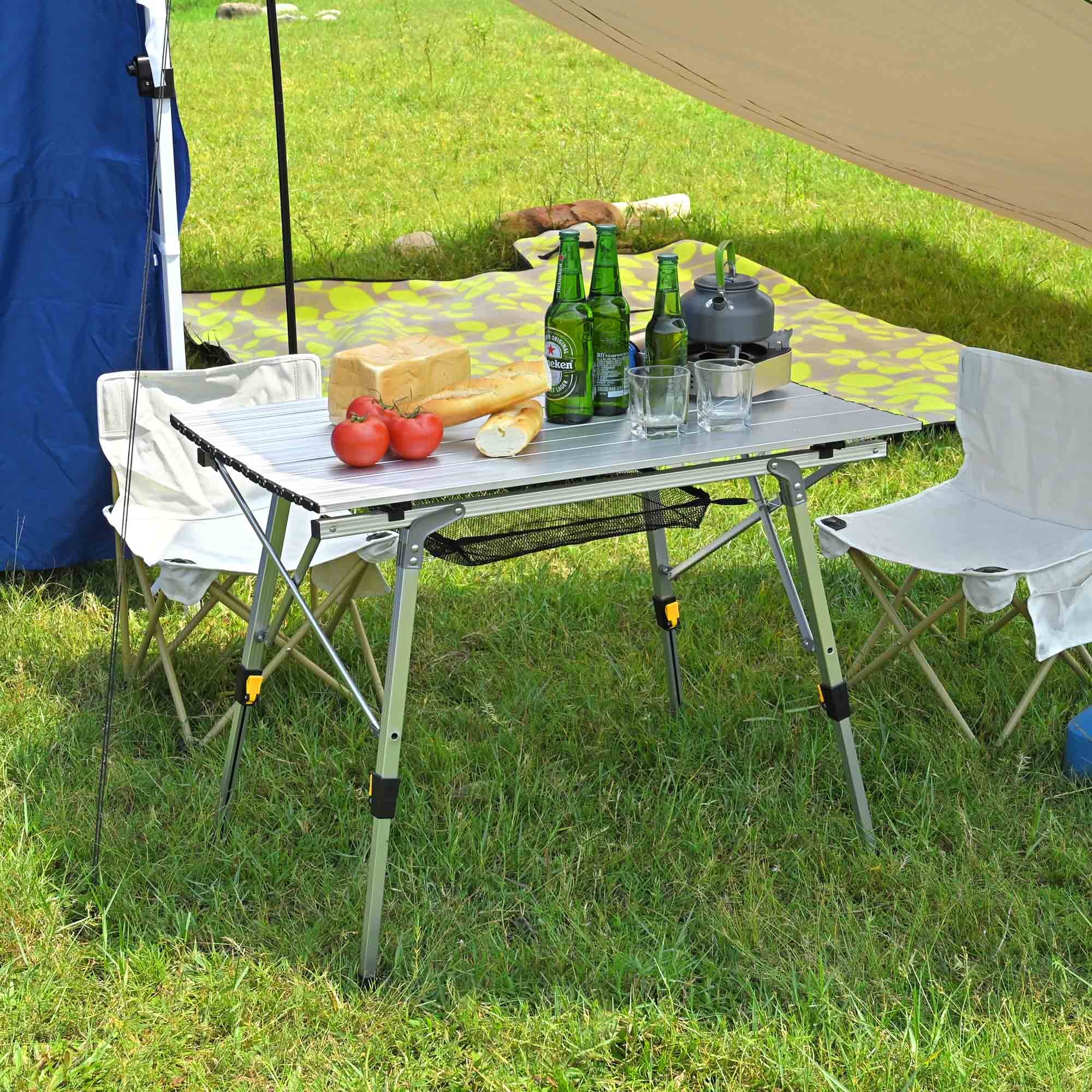 Arlmont & Co. Adaria Metal Fliptop Outdoor Camping Table | Wayfair