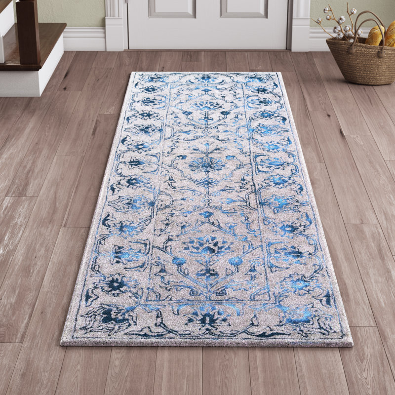 Birch Lane Livy Hand Tufted Wool Blue Ivory Area Rug