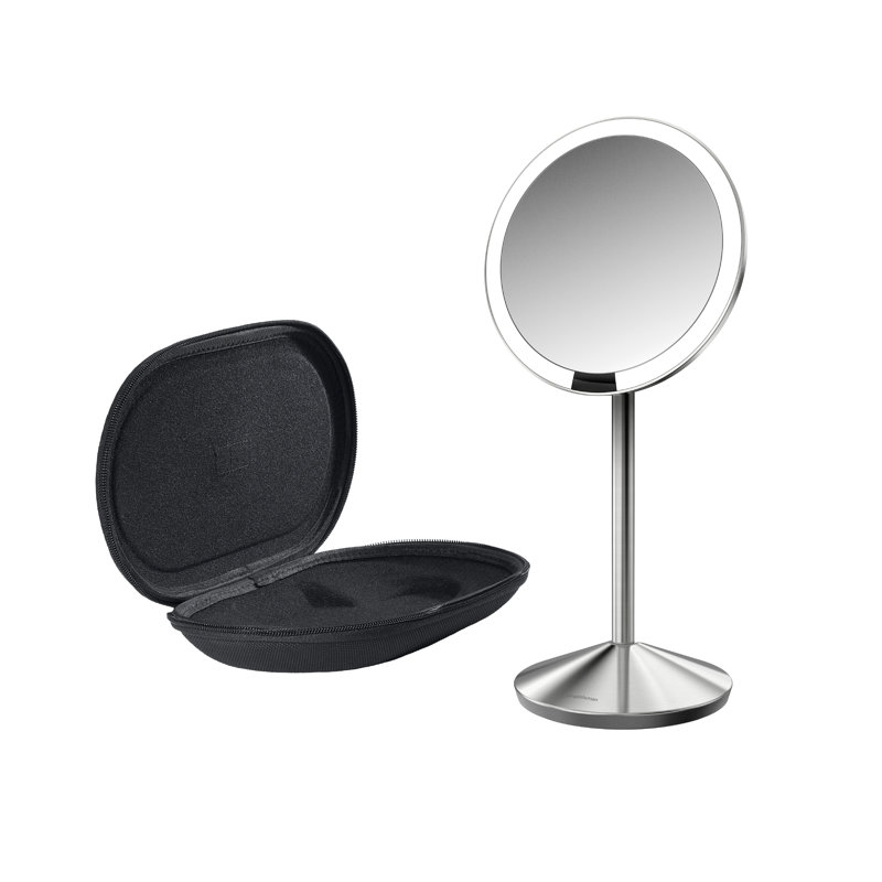 Sensor Makeup Mirror 5 Round 10x Magnification Stainless Steel