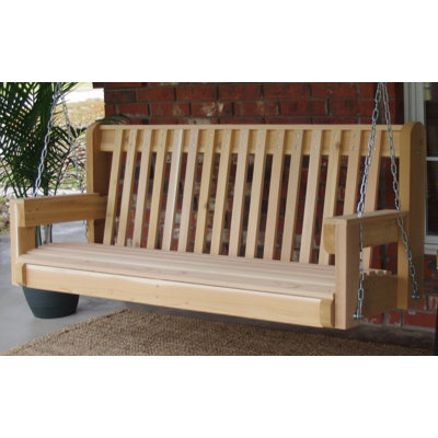 Galvan High Back Cedar Porch Swing August Grove Finish