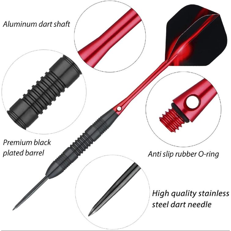 Professional Dart Barrels Steel Tip Needles Dartboard Games Accessories 4 Pieces