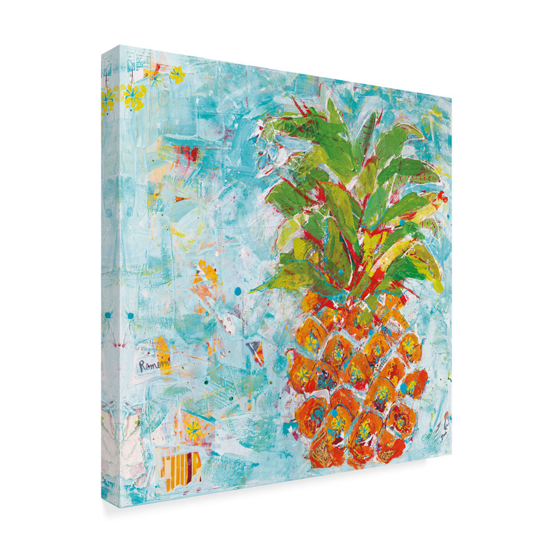 Trademark Art Pineapple Bright Acrylic Painting Print On Wrapped