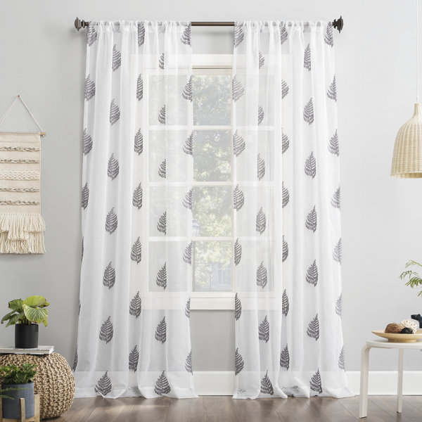 cotton voile Sheer Drape printed sizes available Grey shibori print curtain Panel