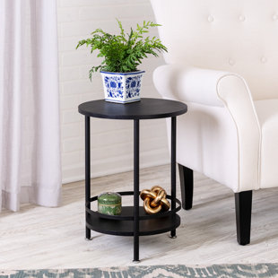 photo Black Round Side Table With Storage black round end side tables free