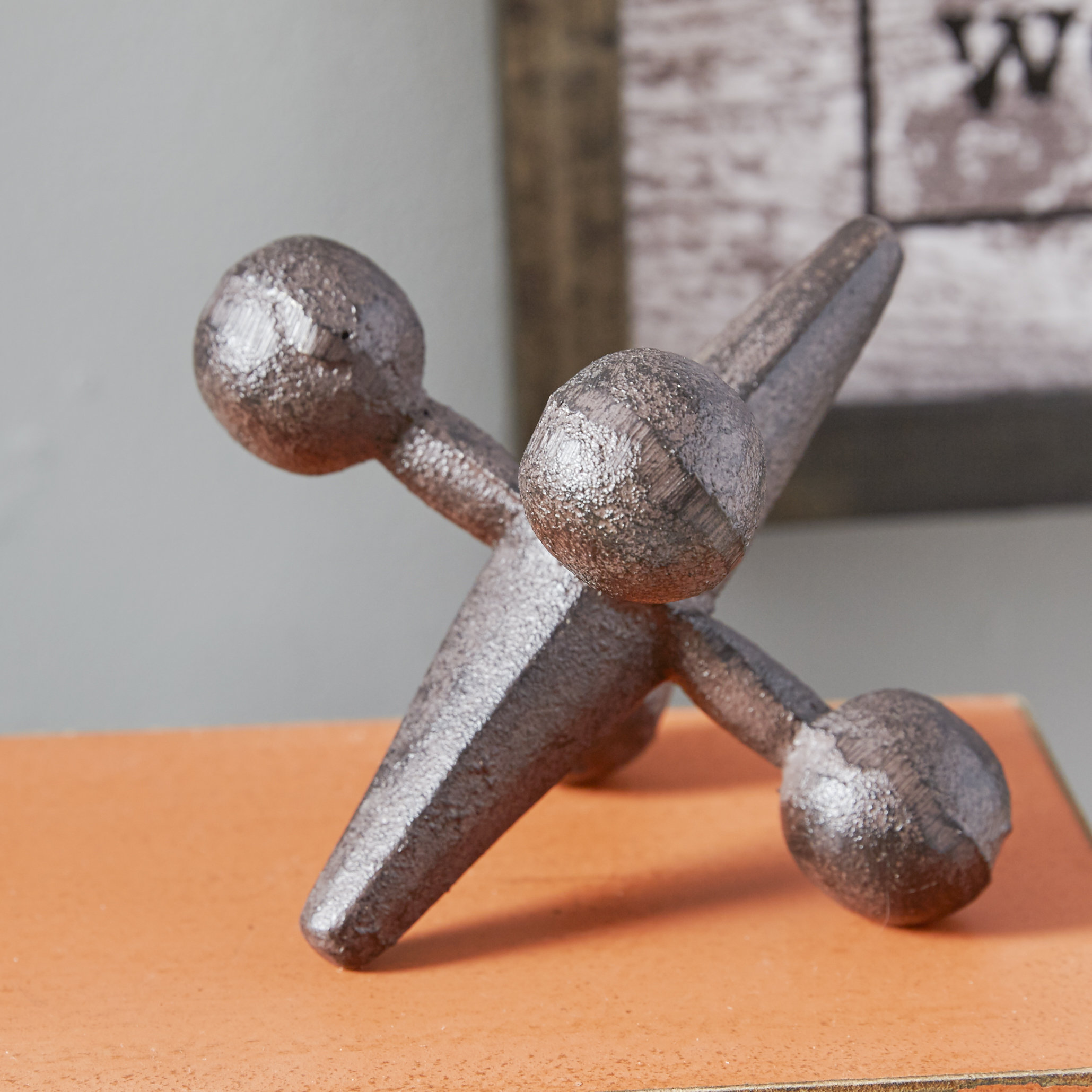 Retro Decorative Jack Cast Iron Rust Home Decor Ideal Gift Brown Light Books
