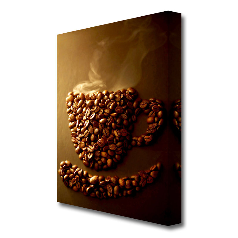 East Urban Home Coffee Bean Smile Kitchen Canvas Print Wall Art