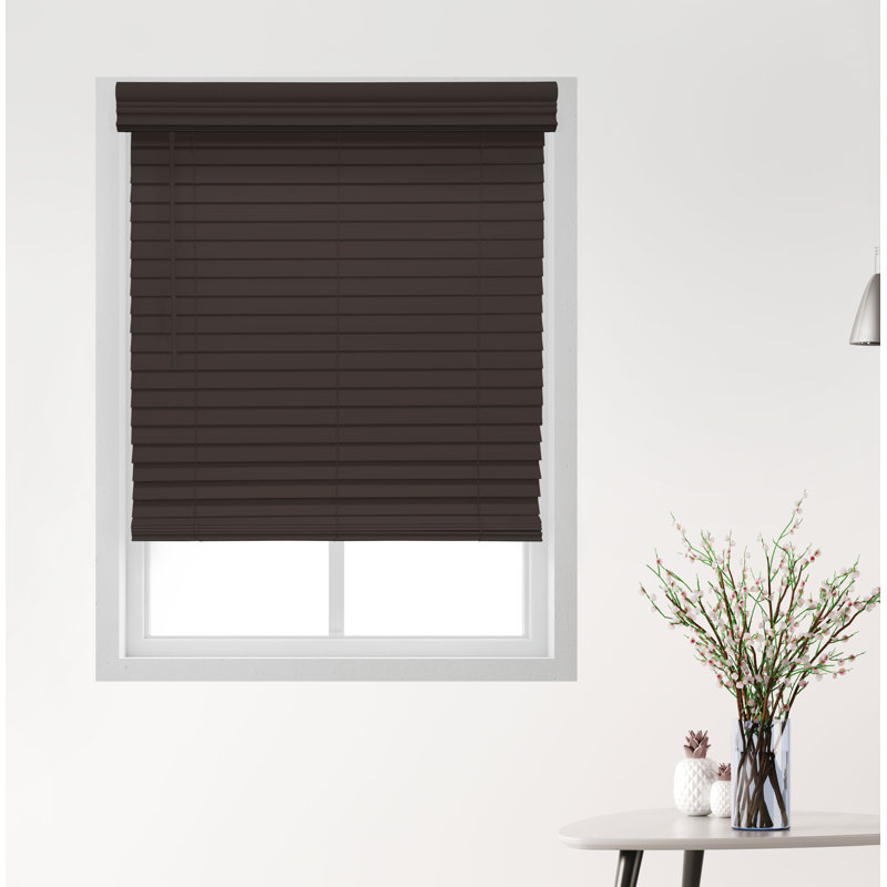 Symple Stuff Deluxe Cordless Faux Wood Room Darkening Horizontal Venetian Blind Reviews Wayfair