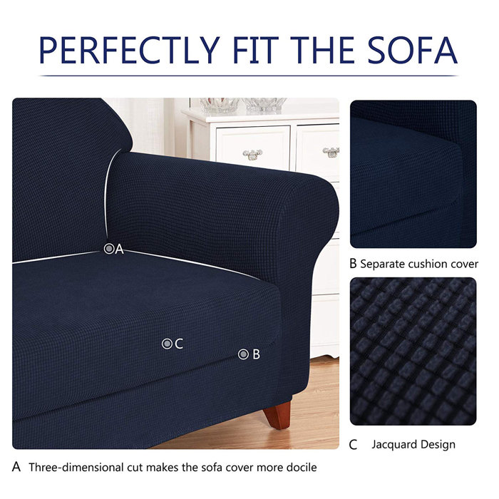 Plaid Stretch Box Cushion Loveseat Slipcover Plaid Stretch Box Cushion Loveseat Slipcover