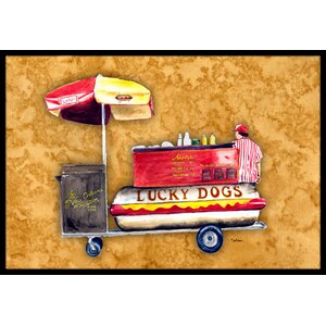 Lucky Dog Hot Dog Cart Doormat