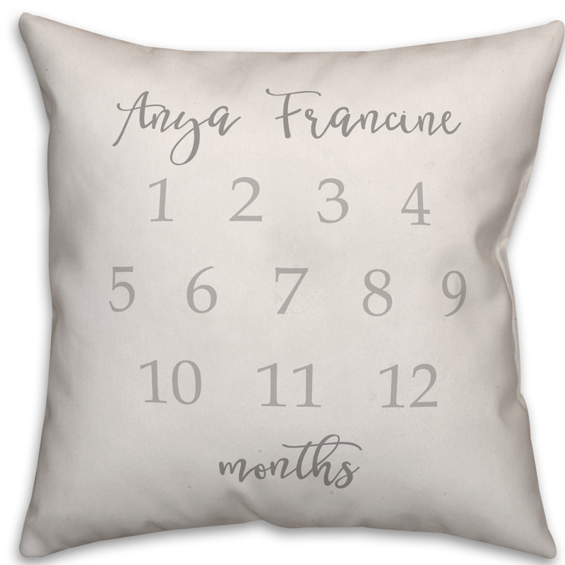 August Grove Borley Simple Personalized Milestone Throw Pillow Wayfair