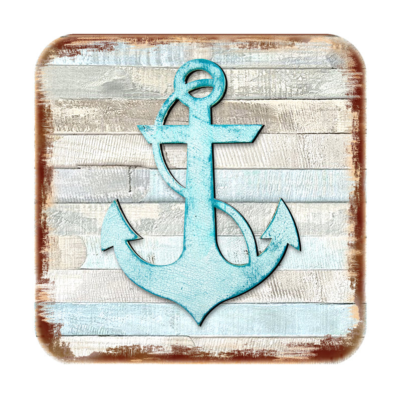 Blue Anchor Coaster Set