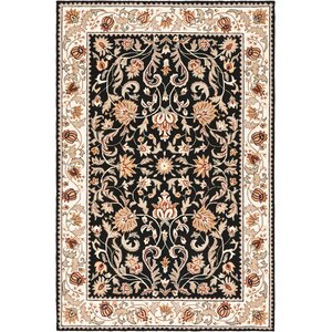 DuraRug Black / Ivory Oriental Rug