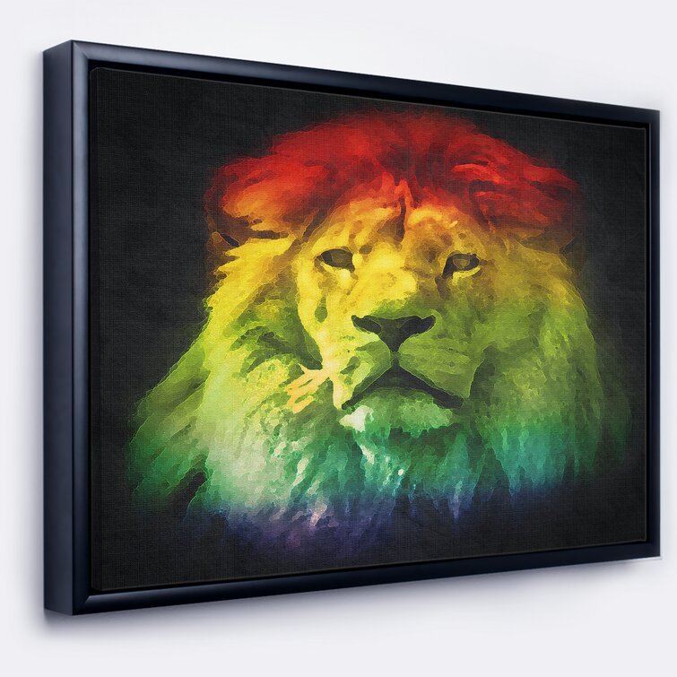 choose your size. Colorful Lion Head Home Decor Canvas Print 